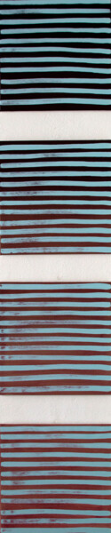 제목이 "Stripes"인 미술작품 Petr Johan Marek로, 원작, 기름 나무 들것 프레임에 장착됨