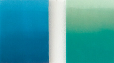 Malerei mit dem Titel "Blue & Green" von Petr Johan Marek, Original-Kunstwerk, Öl Auf Keilrahmen aus Holz montiert