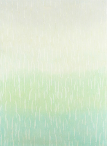 Malerei mit dem Titel "Green & White no.1" von Petr Johan Marek, Original-Kunstwerk, Öl