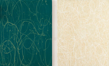 Pintura titulada "Emerald & Ivory Tan…" por Petr Johan Marek, Obra de arte original, Oleo Montado en Bastidor de camilla de…