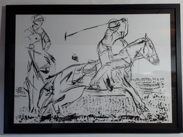 Disegno intitolato "polo-15-tinta-china…" da Marcelo Petrocelli, Opera d'arte originale, Inchiostro