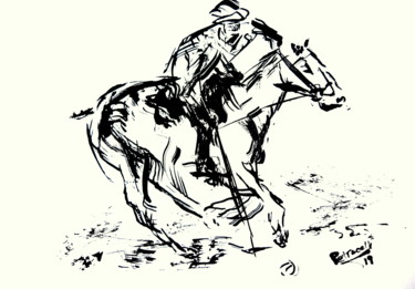 Disegno intitolato "Ultimo Golpe" da Marcelo Petrocelli, Opera d'arte originale, Inchiostro