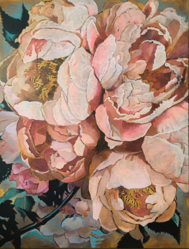 Картина под названием "Flowers Invaders 1" - Pétronille Remaury, Подлинное произведение искусства, Акрил
