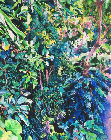 Malerei mit dem Titel "Jungle" von Pétronille Remaury, Original-Kunstwerk, Acryl Auf Keilrahmen aus Holz montiert