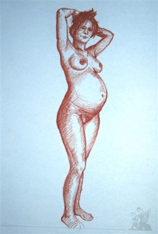 Disegno intitolato "studio per una EVA" da Franco Petrosemolo, Opera d'arte originale