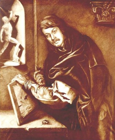 Disegno intitolato "auroritratto" da Franco Petrosemolo, Opera d'arte originale