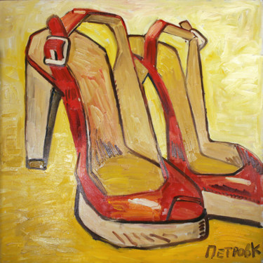 Картина под названием "Красные туфли (Red…" - Kirill Petrov, Подлинное произведение искусства, Масло
