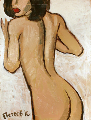 Pintura intitulada "Portrait оf a nude…" por Kirill Petrov, Obras de arte originais, Óleo