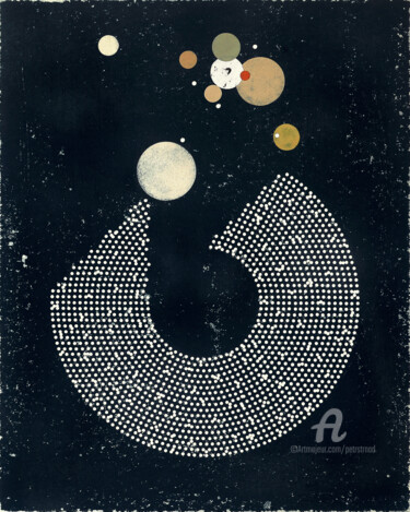 Collagen mit dem Titel "Endless Flow 13." von Petr Strnad, Original-Kunstwerk, Collagen