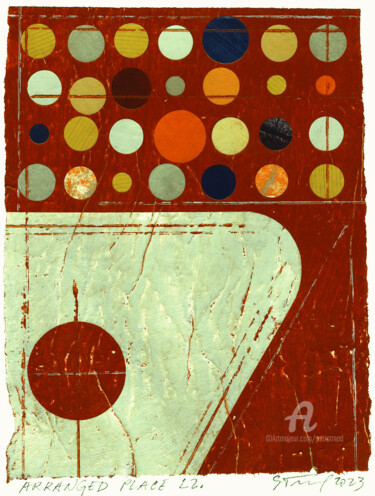 Collagen mit dem Titel "Arranged Place 22." von Petr Strnad, Original-Kunstwerk, Collagen