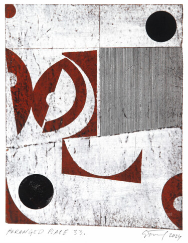 Collagen mit dem Titel "Arranged Place 33." von Petr Strnad, Original-Kunstwerk, Collagen