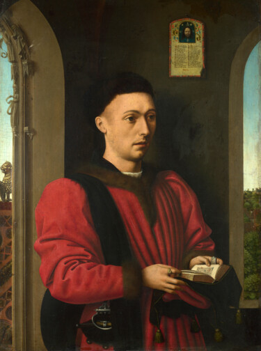 Painting titled "Portrait of a Young…" by Petrus Christus, Original Artwork, Oil