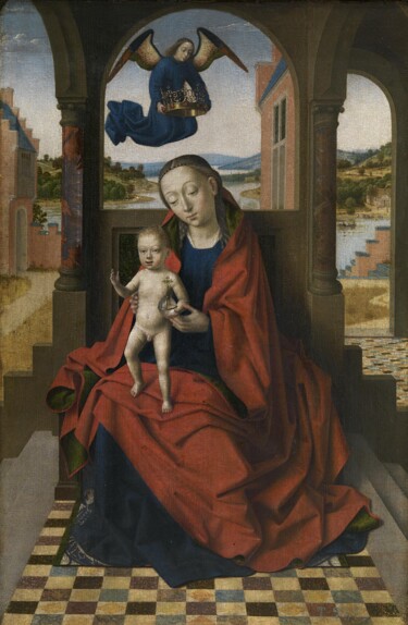 Painting titled "Madonna and Child" by Petrus Christus, Original Artwork, Oil