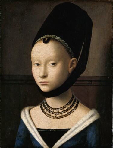 Painting titled "Portrait of a Young…" by Petrus Christus, Original Artwork, Oil