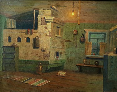 Painting titled "Russian stove" by Igor Petunin, Original Artwork, Oil