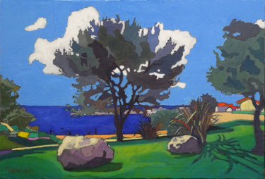 Carro, la plage Peinture intitulée "Carro, la plage" par Jacques Peyrelevade, Œuvre d'art originale, Huile