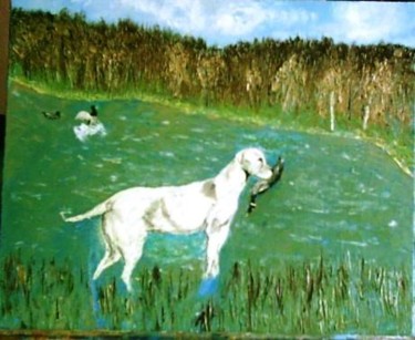Peinture intitulée "La chasse aux canar…" par François Peyrout, Œuvre d'art originale
