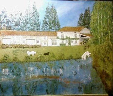 Peinture intitulée "une maison à la cam…" par François Peyrout, Œuvre d'art originale