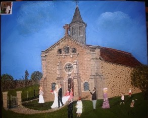 Painting titled "Mariage la Chapelle…" by François Peyrout, Original Artwork