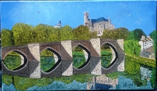 Peinture intitulée "Le pont St Etienne…" par François Peyrout, Œuvre d'art originale
