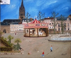 Peinture intitulée "Place de la Républi…" par François Peyrout, Œuvre d'art originale