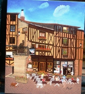 Peinture intitulée "Restaurant les Peti…" par François Peyrout, Œuvre d'art originale, Huile