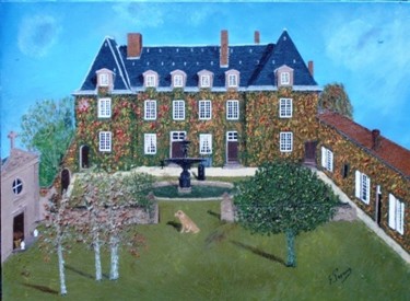 Peinture intitulée "chateau de Laugerie…" par François Peyrout, Œuvre d'art originale, Huile