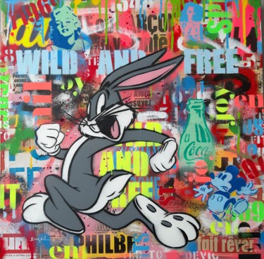 Картина под названием "Wild and free" - Philippe Euger, Подлинное произведение искусства, Рисунок распылителем краски