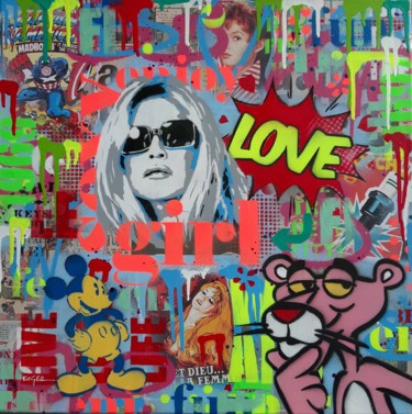 Malerei mit dem Titel "Love" von Philippe Euger, Original-Kunstwerk, Sprühfarbe
