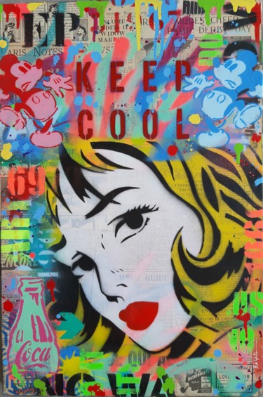 Pittura intitolato "Keep cool" da Philippe Euger, Opera d'arte originale, Spray