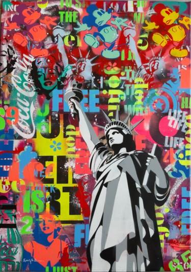 Painting titled "Free" by Philippe Euger, Original Artwork, Spray paint