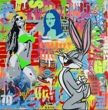 Painting titled "Enjoy life" by Philippe Euger, Original Artwork, Spray paint