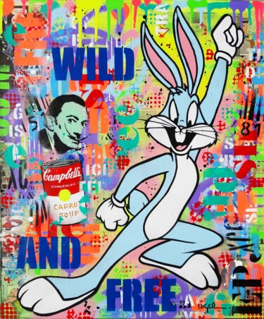 Malerei mit dem Titel "Wild & free" von Philippe Euger, Original-Kunstwerk, Sprühfarbe