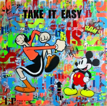 Ζωγραφική με τίτλο "Take it easy" από Philippe Euger, Αυθεντικά έργα τέχνης, Σπρέι βαφής