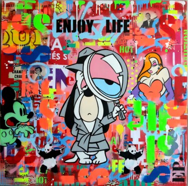 Malerei mit dem Titel "Enjoy life !" von Philippe Euger, Original-Kunstwerk, Sprühfarbe