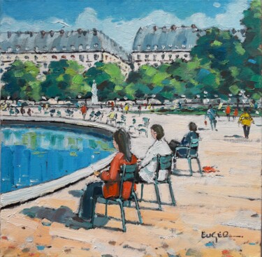 Картина под названием "Jardins des Tuileri…" - Philippe Euger, Подлинное произведение искусства, Масло