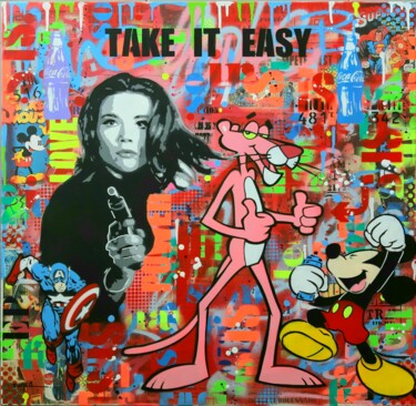Painting titled "Take it easy (2)" by Philippe Euger, Original Artwork, Spray paint