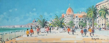 Painting titled "Le Negresco à Nice" by Philippe Euger, Original Artwork, Oil