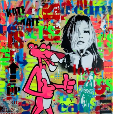 Painting titled "Kate Moss" by Philippe Euger, Original Artwork, Spray paint