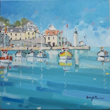 Картина под названием "Port de Sauzon,  Be…" - Philippe Euger, Подлинное произведение искусства, Масло