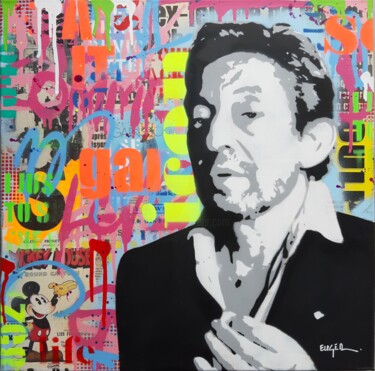 Pintura titulada "Gainsbourg" por Philippe Euger, Obra de arte original, Pintura al aerosol