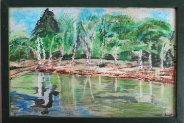 Painting titled "etang" by Rpcreations, Original Artwork, Acrylic