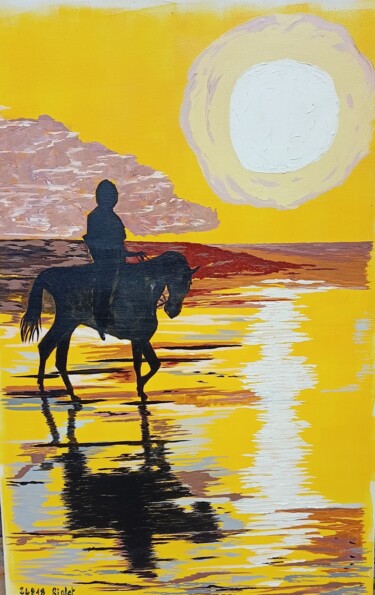 Peinture intitulée "Coucher de soleil" par Rpcreations, Œuvre d'art originale, Acrylique