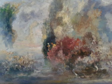 Painting titled "campagne" by Philippe Vincendeau, Original Artwork, Oil