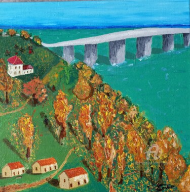 Peinture intitulée "Paysages vacances" par Marie Phebidias, Œuvre d'art originale, Huile