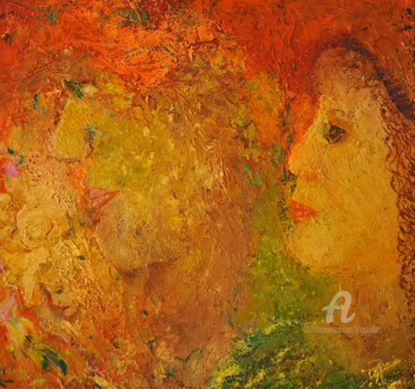 Peinture intitulée "La Rupture" par Marie Phebidias, Œuvre d'art originale, Huile Monté sur Châssis en bois
