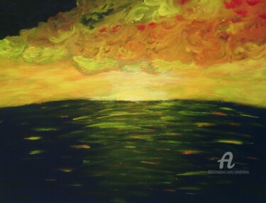 Painting titled "Coucher du Soleil" by Marie Phebidias, Original Artwork