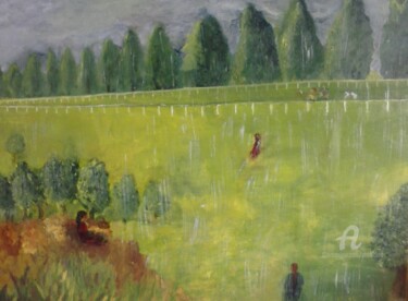 Painting titled "Déjeuner sur L'herbe" by Marie Phebidias, Original Artwork