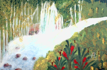 Pintura titulada "Cascades Multiples" por Marie Phebidias, Obra de arte original