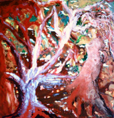 Peinture intitulée "L'arbre Du Bonheur" par Marie Phebidias, Œuvre d'art originale